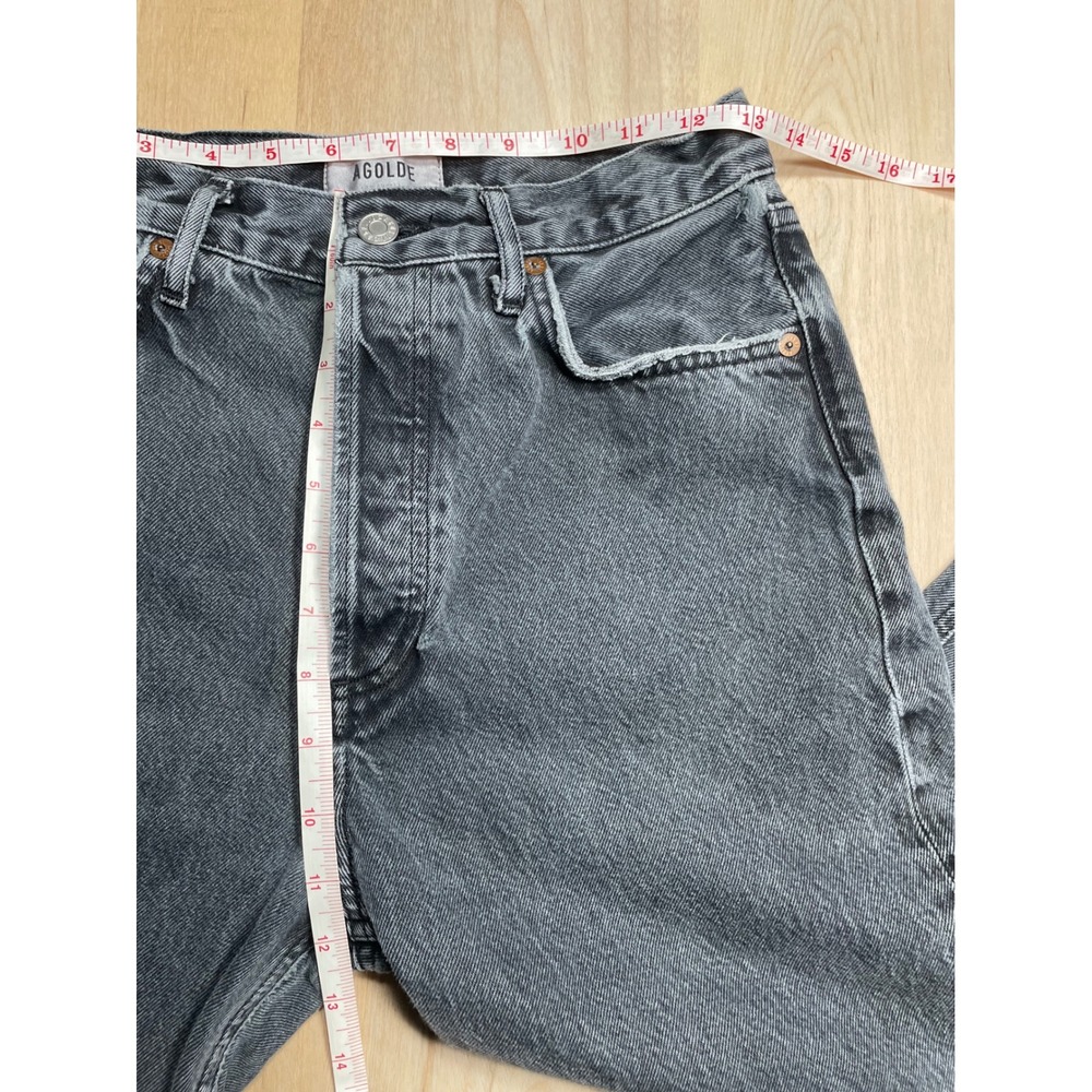 AGOLDE 90s Pinch Waist High Rise Straight Leg Jeans Grey Washed‎ Black Size 26 - Picture 6 of 9